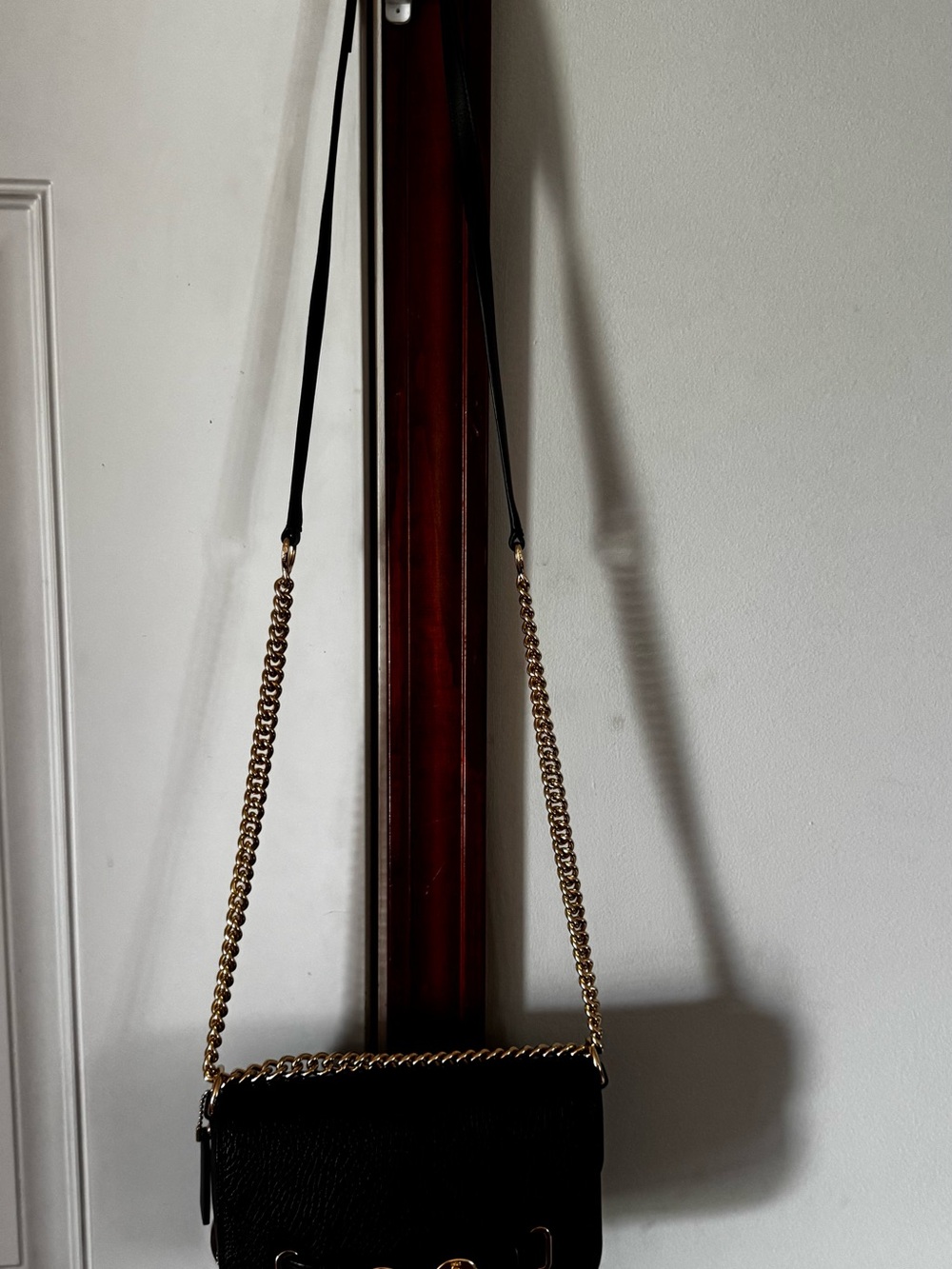Coach Blake in Black Pebbled Leather Shoulder Bag with Gold Chain - Picture 3 of 16